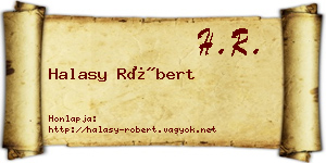 Halasy Róbert névjegykártya