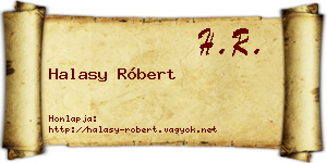 Halasy Róbert névjegykártya